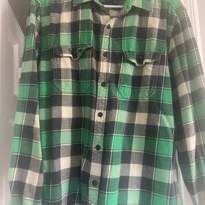 American Eagle Outfitters Green and Black Checkered Shirt